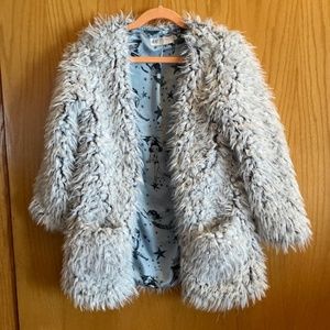 H & M fun fuzzy girls jacket